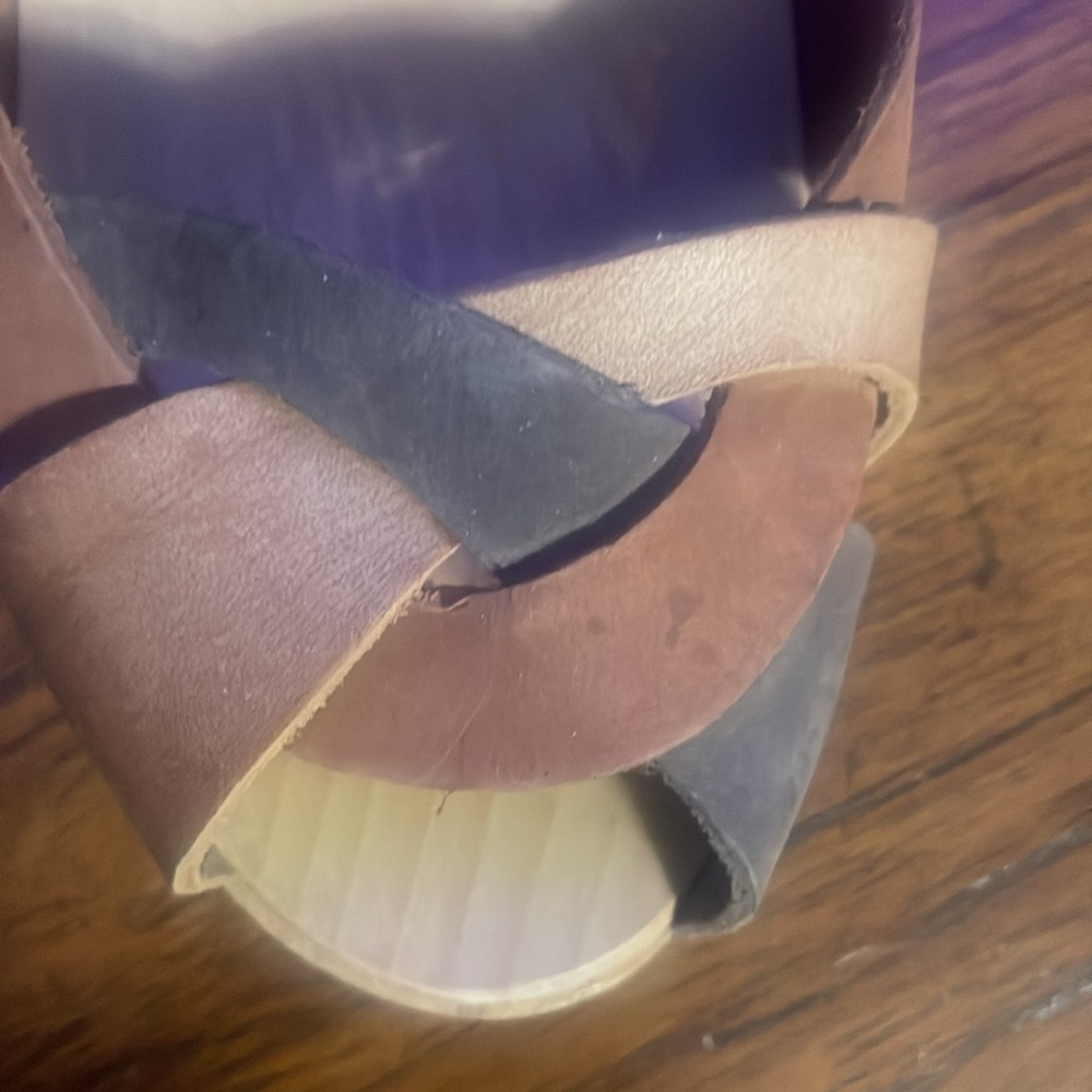 Swedish Hasbeens Tan and Brown Leather Mules - Picture 3 of 4